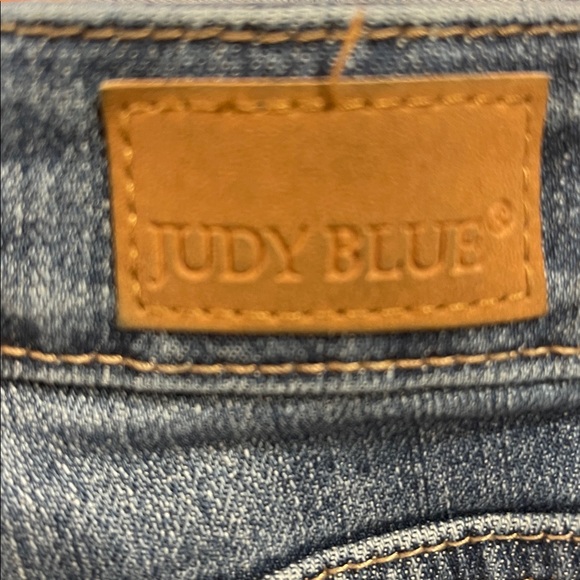 Judy Blue Boutique Stretch Denim Overalls Wide Leg Cropped Raw Hem S - Picture 8 of 10